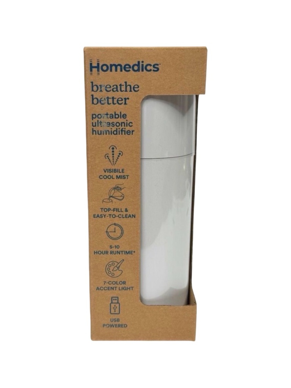 HoMedics Breathe Better Portable Ultrasonic Humidifier